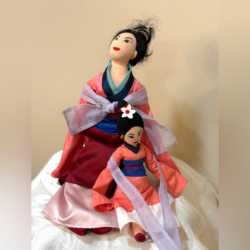 Disney Princess Mulan plush dolls 10in and 17in